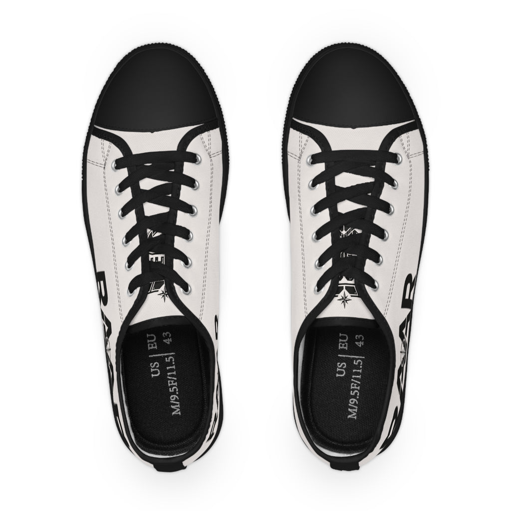 Men's White Low-Top Sneakers — Classic Canvas Casual Shoes