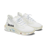 Women's White Mesh Sneakers — Lightweight Breathable Athletic Shoes with 'RAAR' Accent
