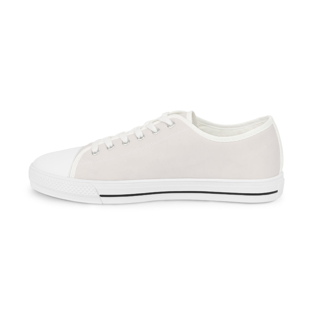 Men's White Low-Top Sneakers — Classic Canvas Casual Shoes