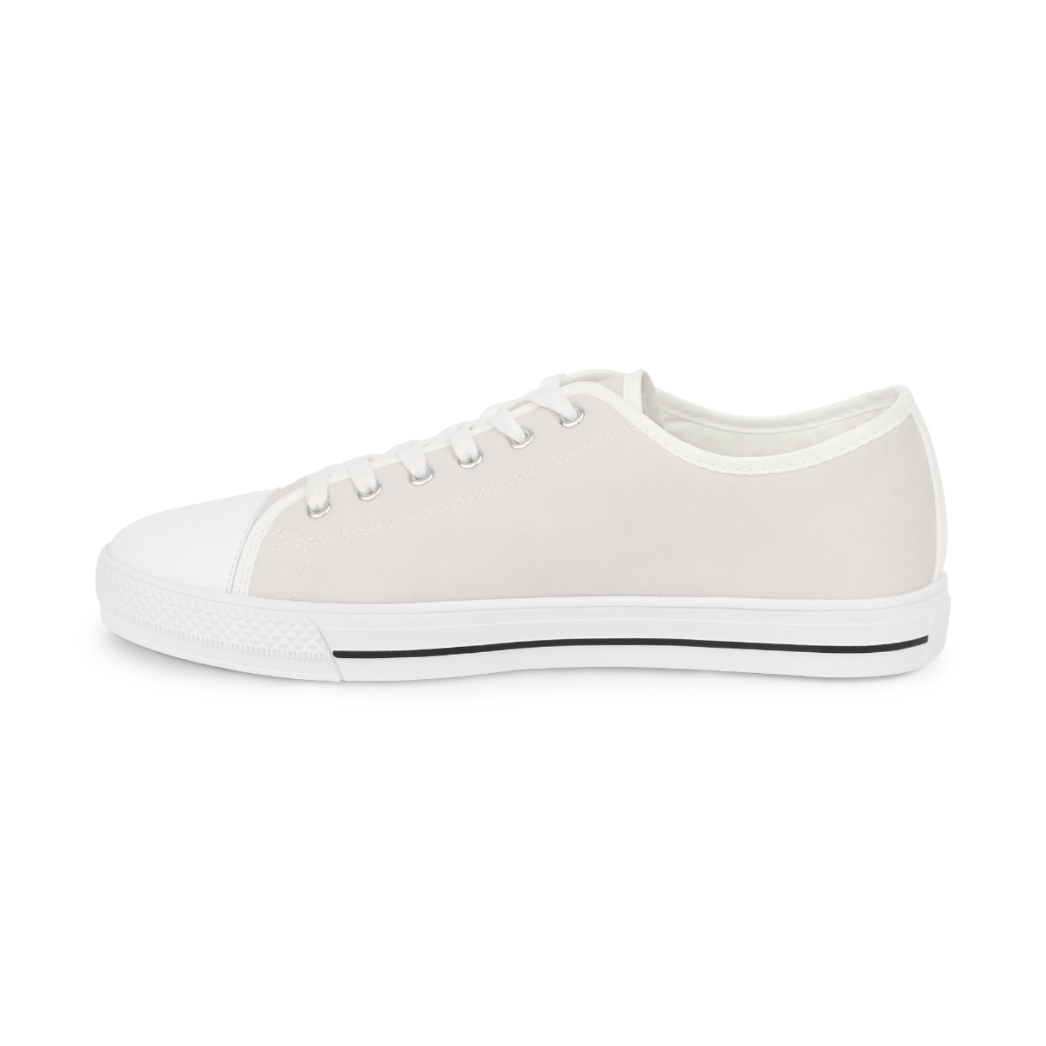 Men's White Low-Top Sneakers — Classic Canvas Casual Shoes