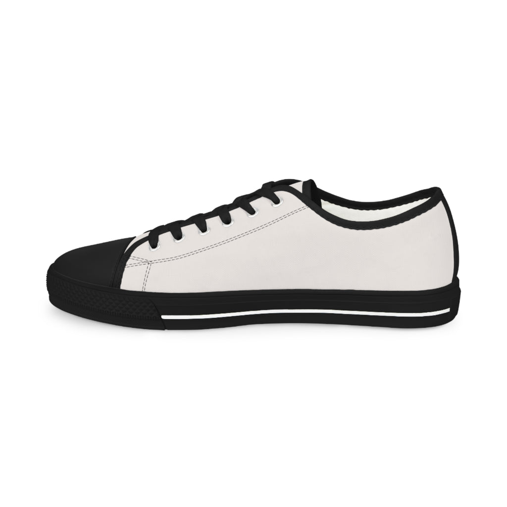 Men's White Low-Top Sneakers — Classic Canvas Casual Shoes