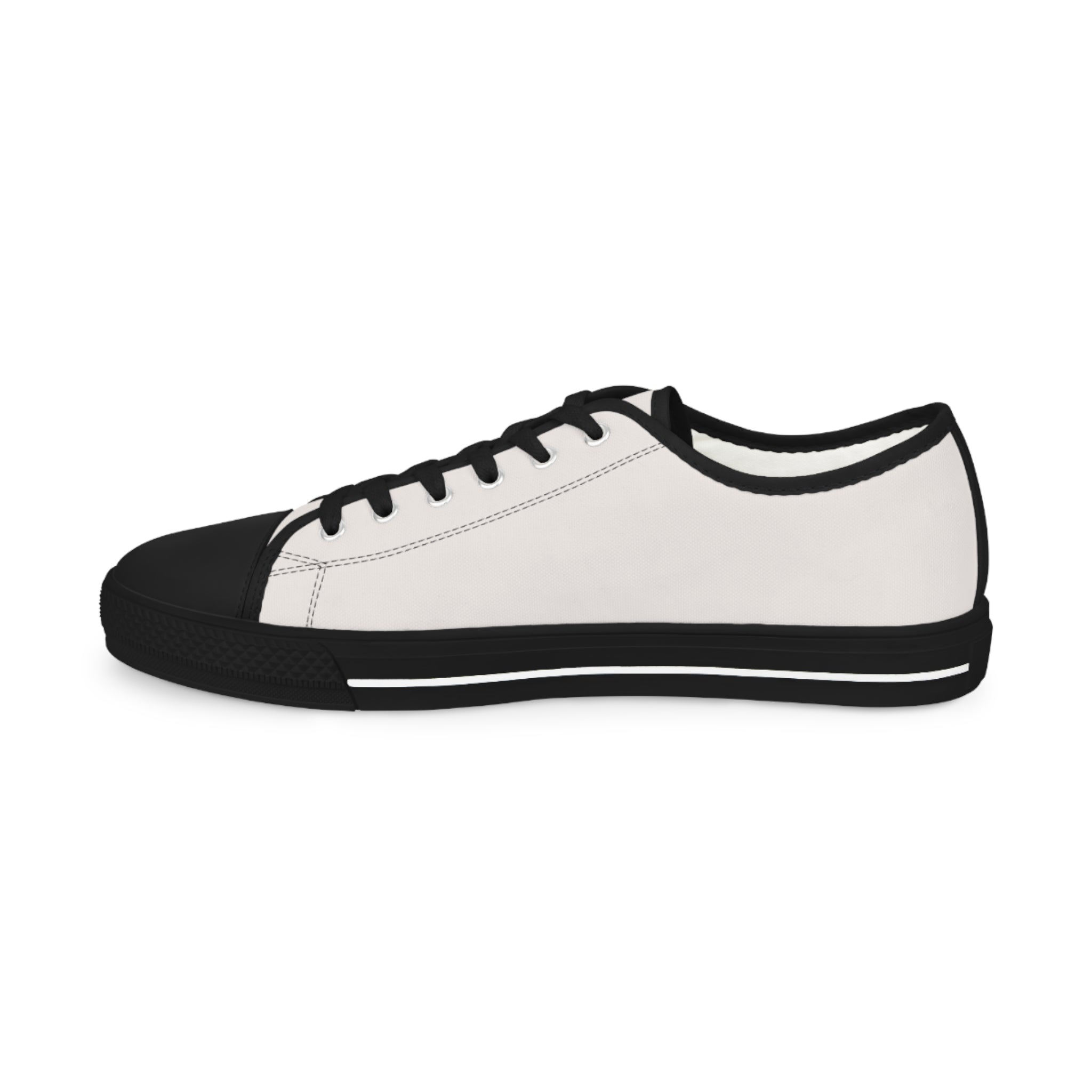 Men's White Low-Top Sneakers — Classic Canvas Casual Shoes