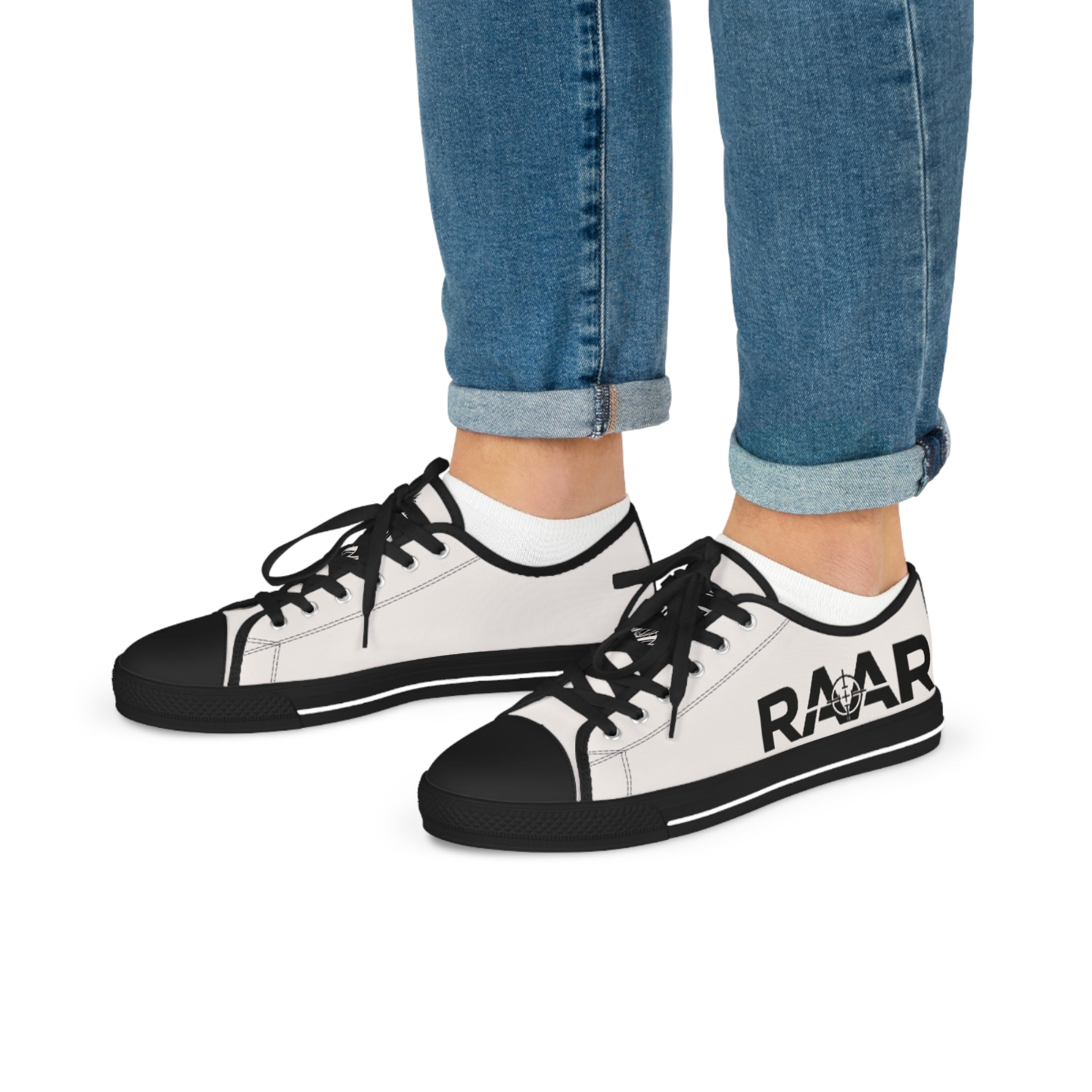 Men's White Low-Top Sneakers — Classic Canvas Casual Shoes