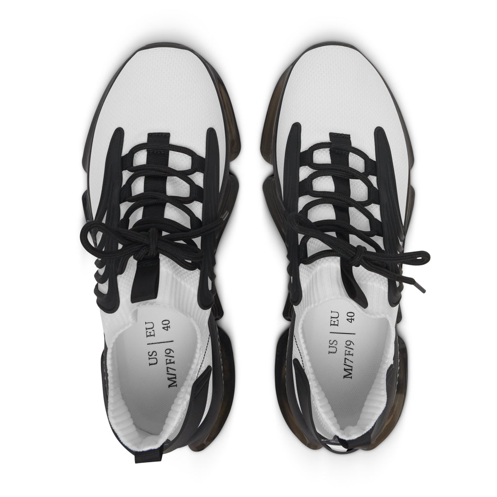 Women's White Mesh Sneakers — Lightweight Breathable Athletic Shoes with 'RAAR' Accent