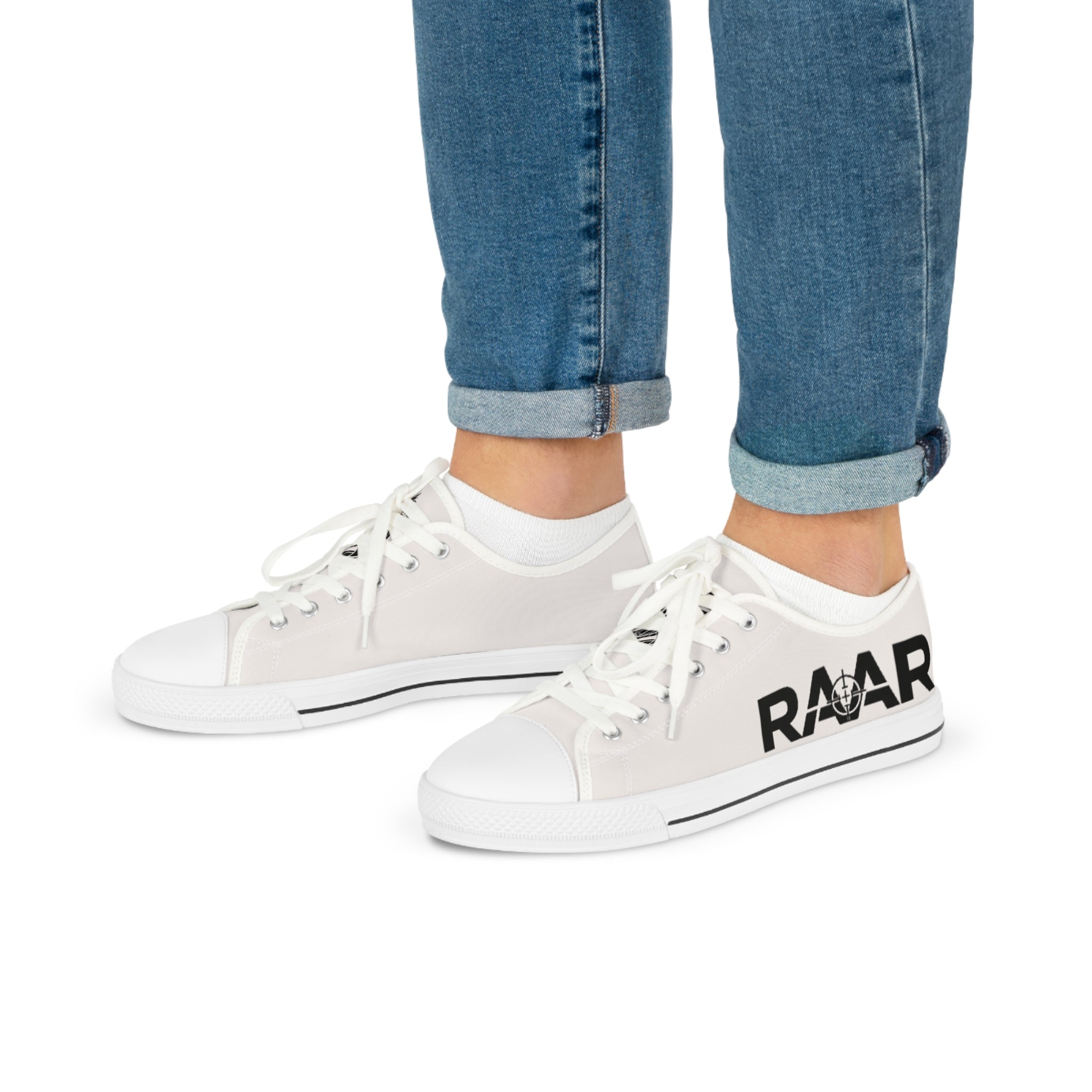 Men's White Low-Top Sneakers — Classic Canvas Casual Shoes