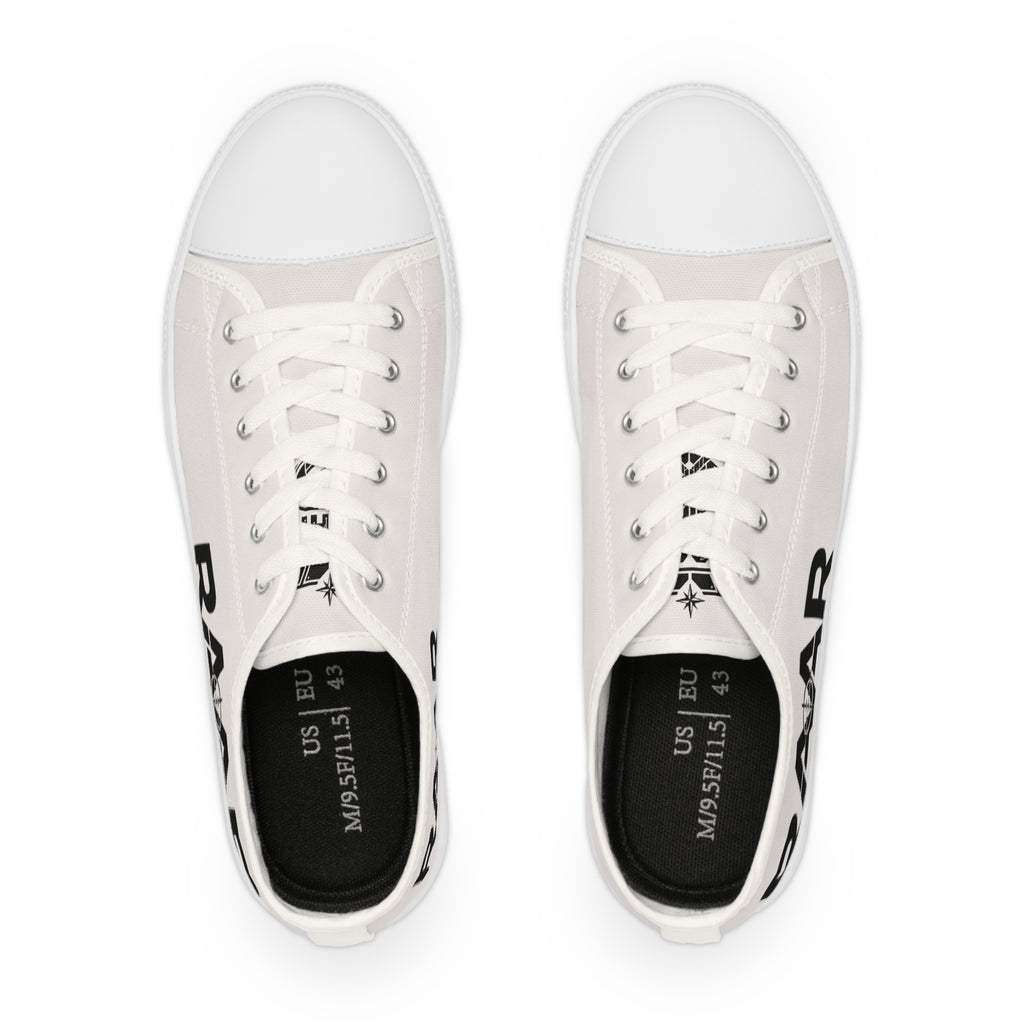 Men's White Low-Top Sneakers — Classic Canvas Casual Shoes