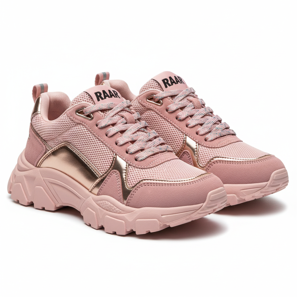 RAAR Low Sneakers Women Pink colorway with RAAR on tongue