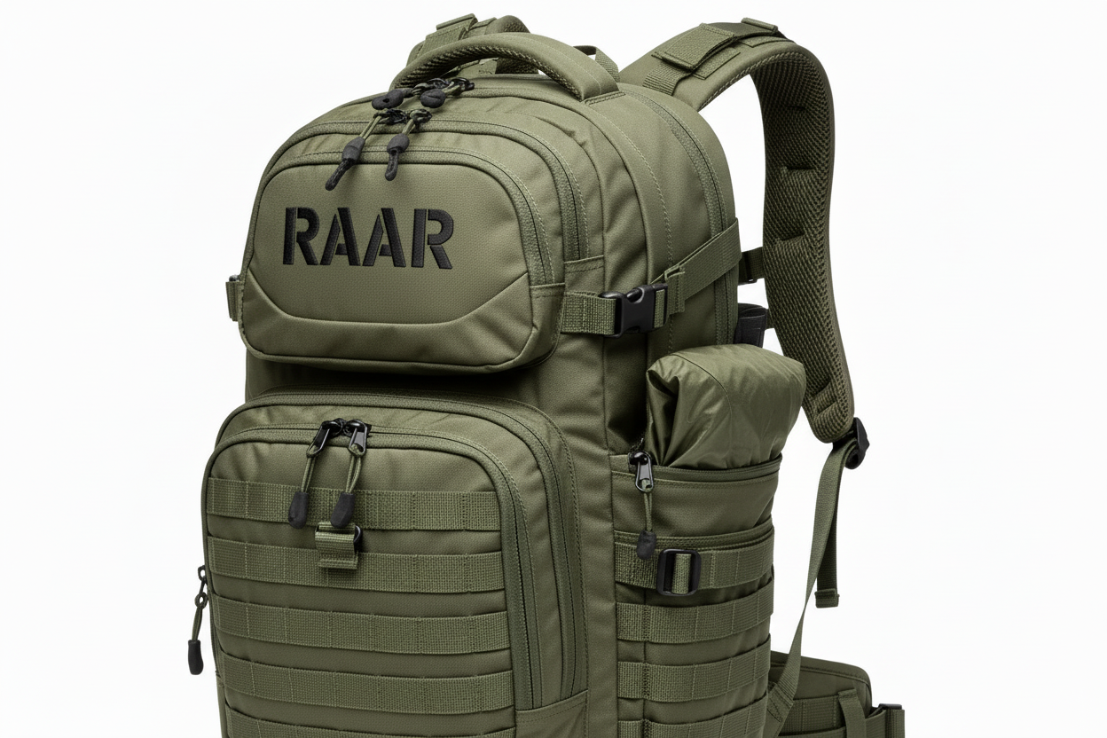 Olive green tactical backpack