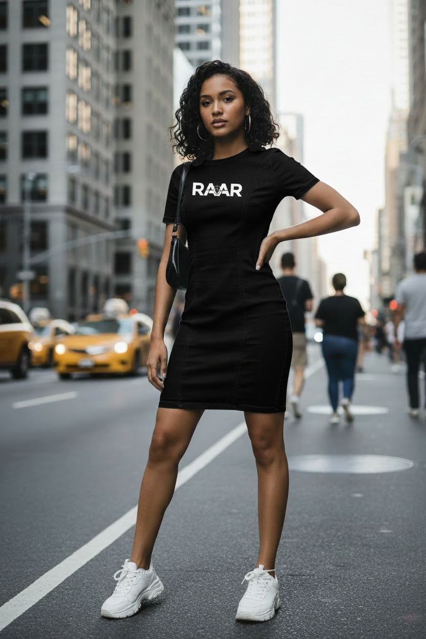 RAAR Women's Denim Streetwear Dress