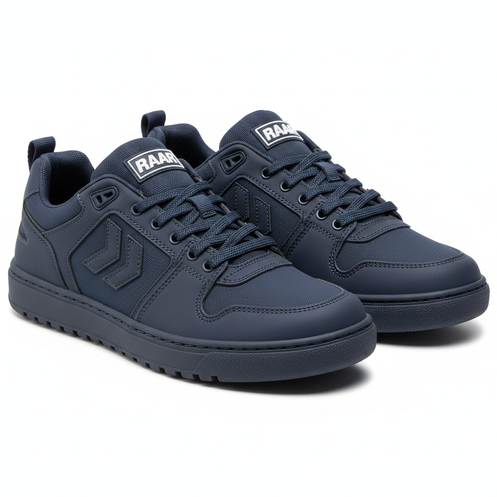 RAAR Low Sneakers Men Navy Blue colorway with RAAR on tongue