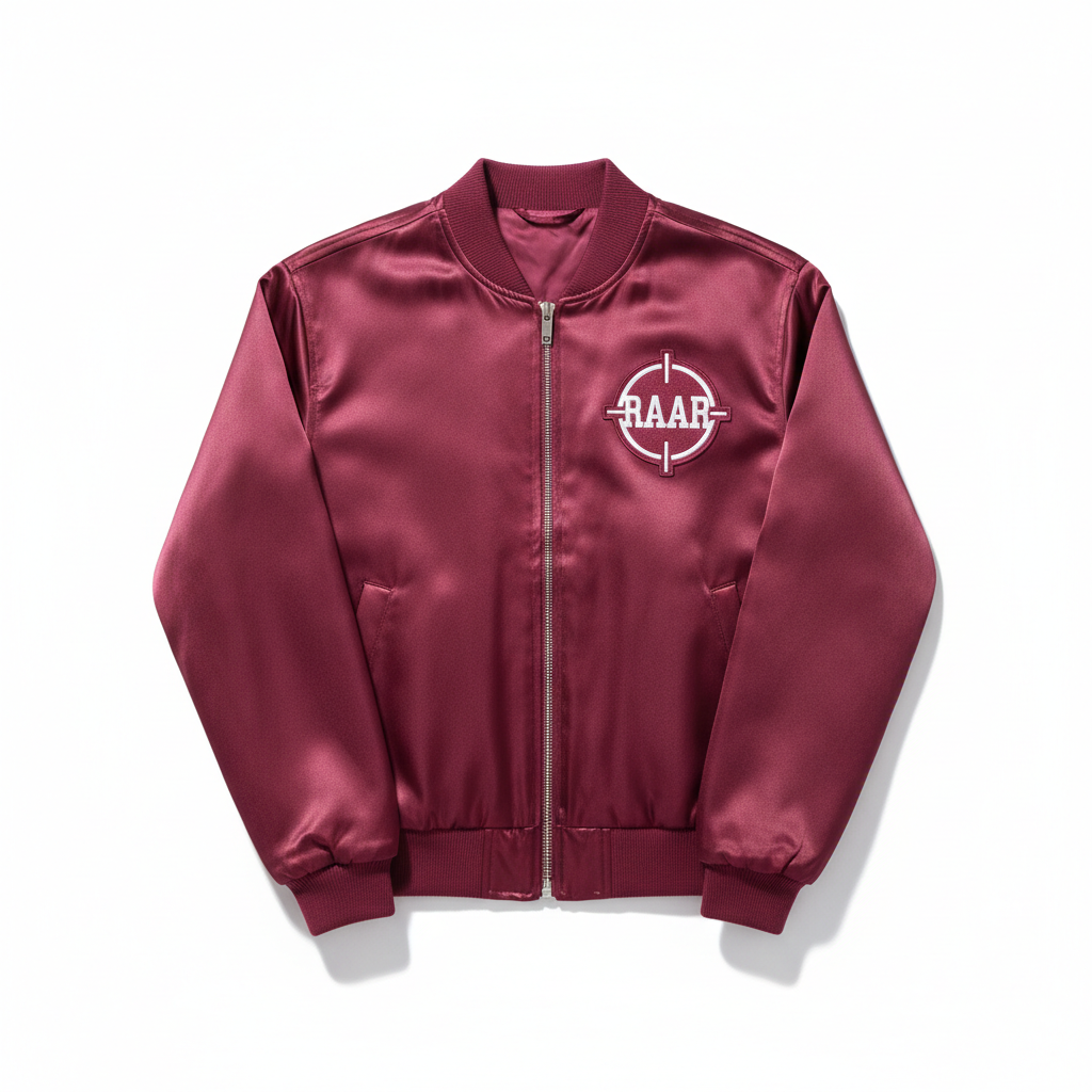 RAAR Dark Pink Bomber Jacket - White Logo
