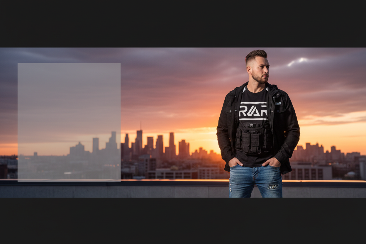 Men's Collection Banner - Blue RAAR Jeans & Logo Tee