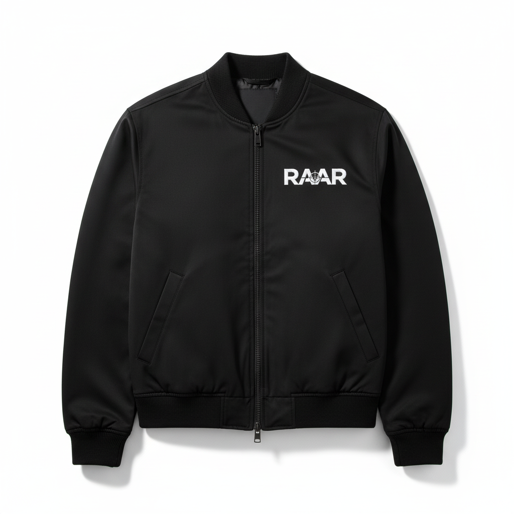 RAAR Black Bomber Jacket