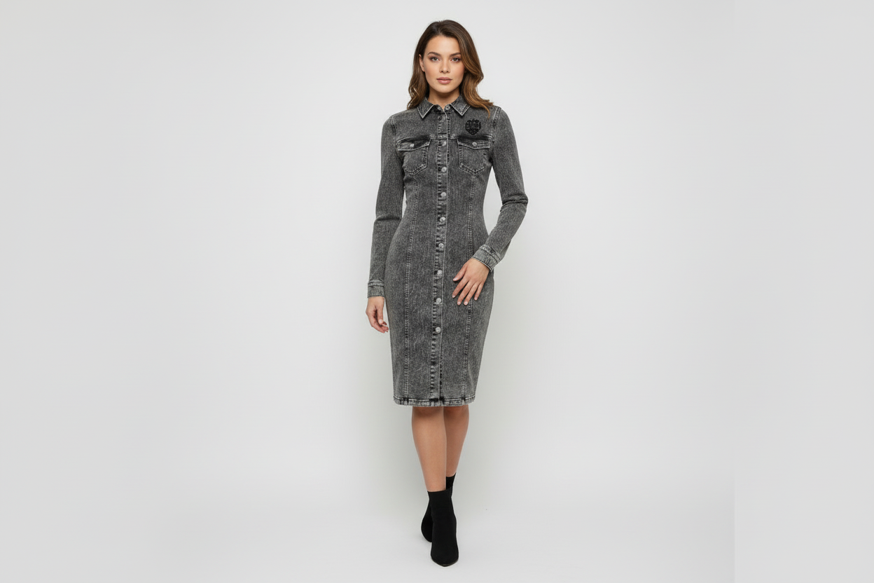 RAAR Jean Dress - Grey Acid Wash