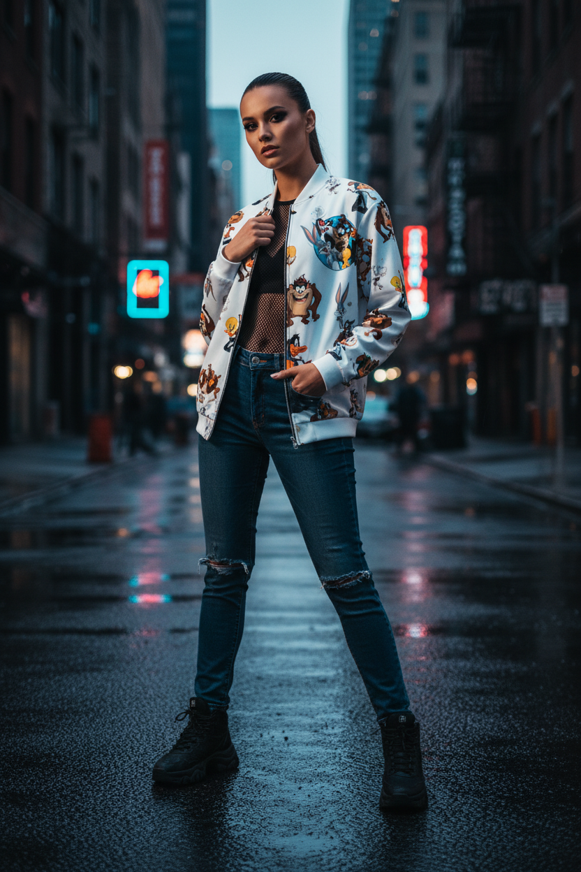 RAAR Looney Toons Women's Bomber Jacket Lifestyle
