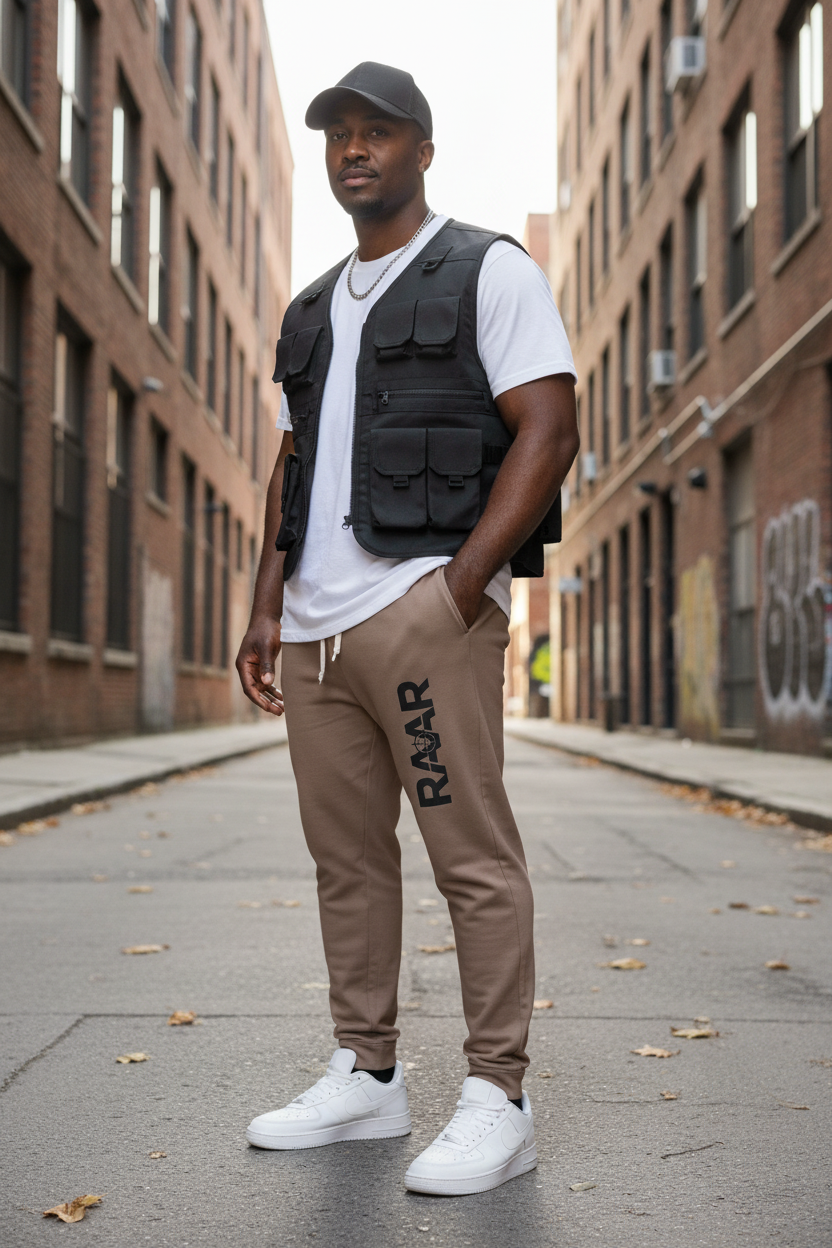 RAAR Sweatpants Joggers - Brown Male Lifestyle Shot